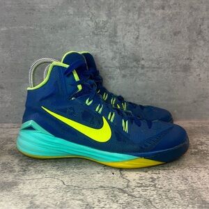 Nike Hyperdunk 14 Basketball Sneakers Womens sz 8 - blue/lime